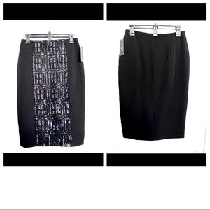 NWT Elegant black skirt w/sequined front | Size 6
